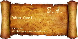 Dósa Axel névjegykártya